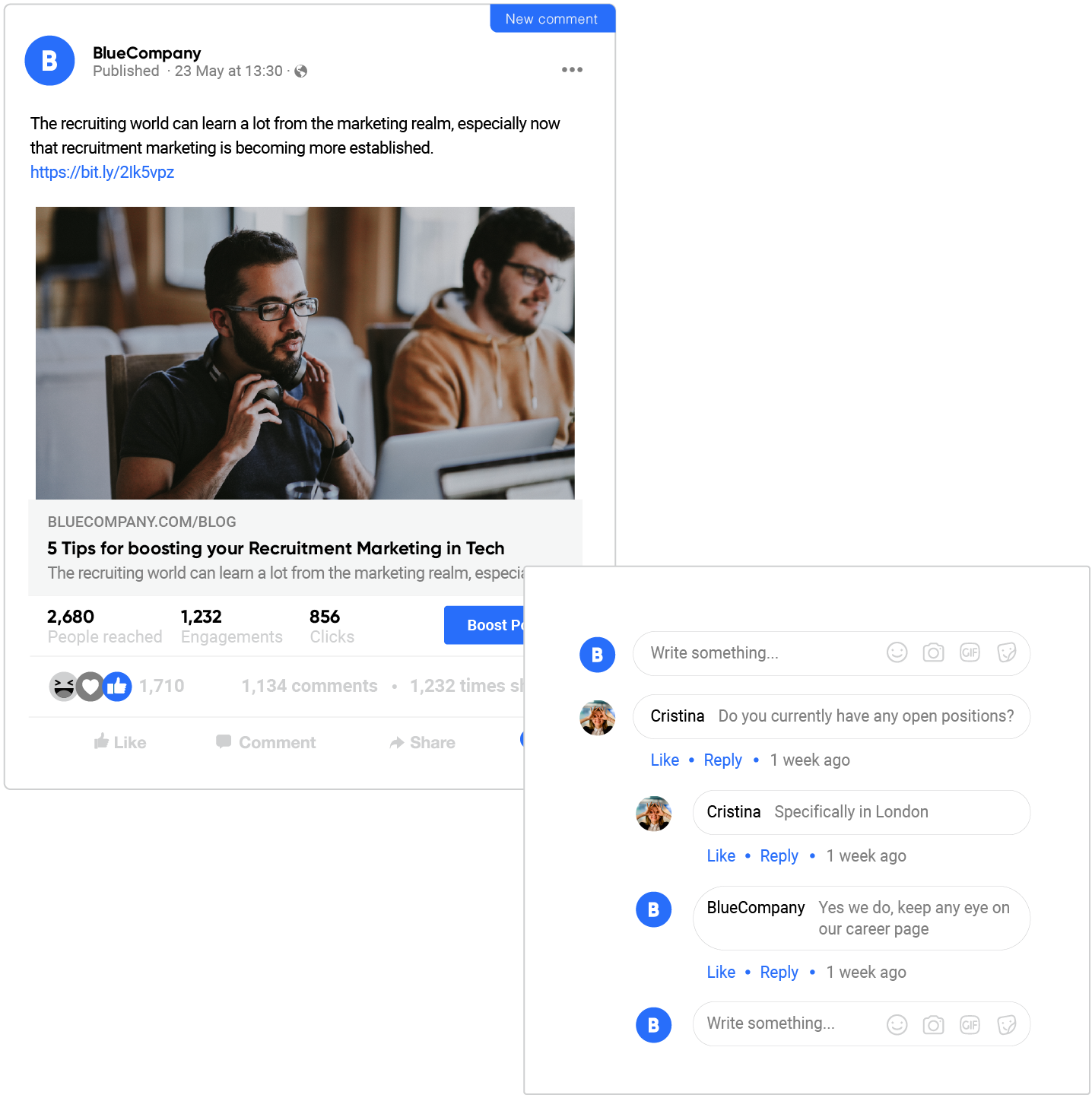 Engage with candidates and manage your Social Media accounts 