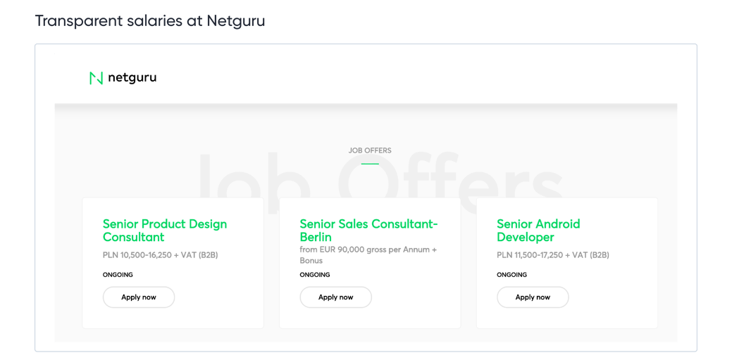 Transparent salaries at Netguru