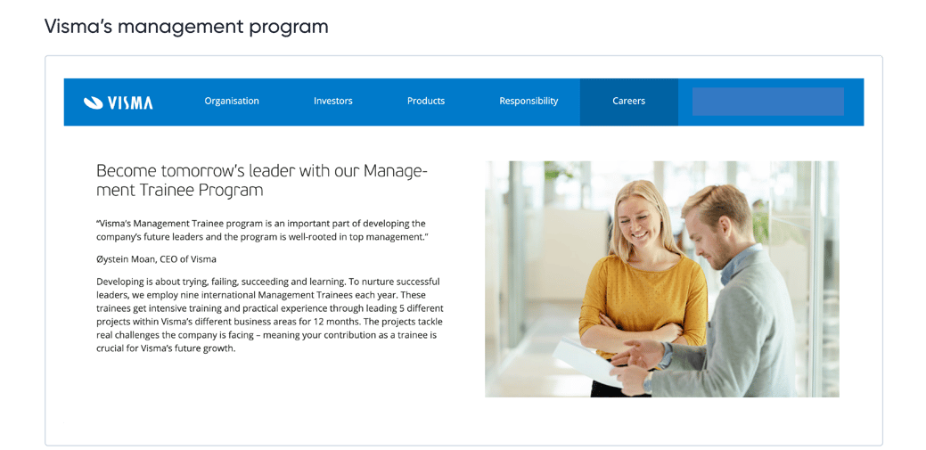 Visma management program